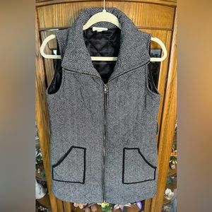 Twenty Second 22nd Herringbone Quilted Black/White Vest/Jacket Size Medium